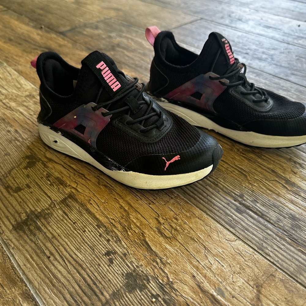 Puma Black and Pink Athletic Shoes
